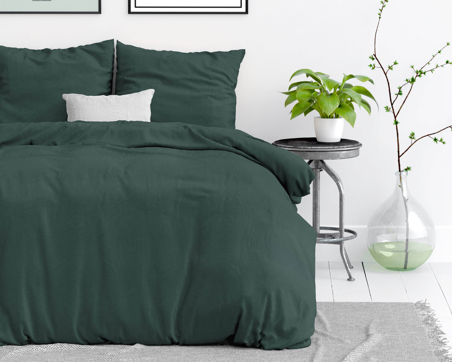 Bettbezug Stone washed Dark Green 200 x 220 cm - Palo24