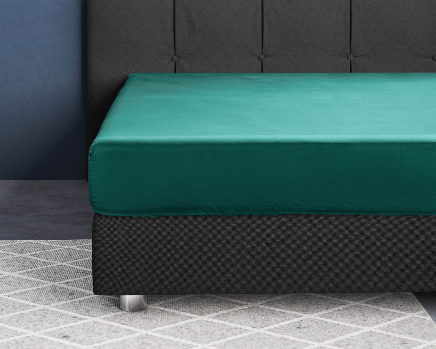 Satin Spannbettlaken Dunkelgrün 90 x 220 cm - Palo24