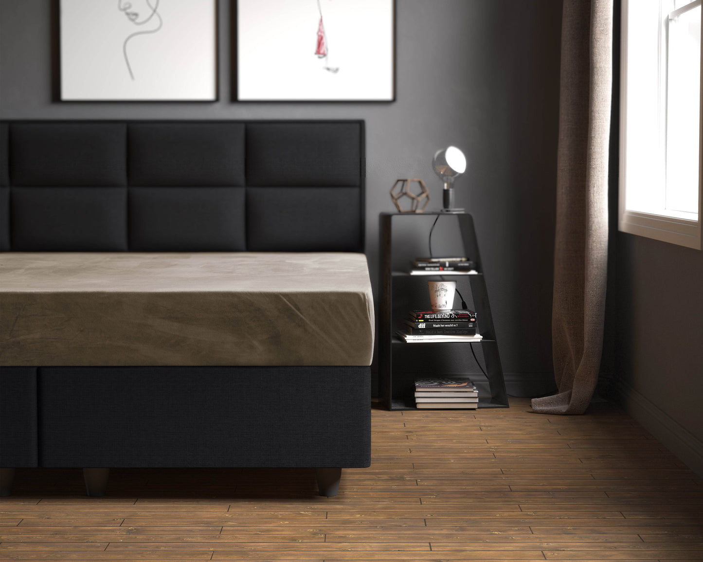 Samt Spannbettlaken Taupe 140 x 200 cm - Palo24