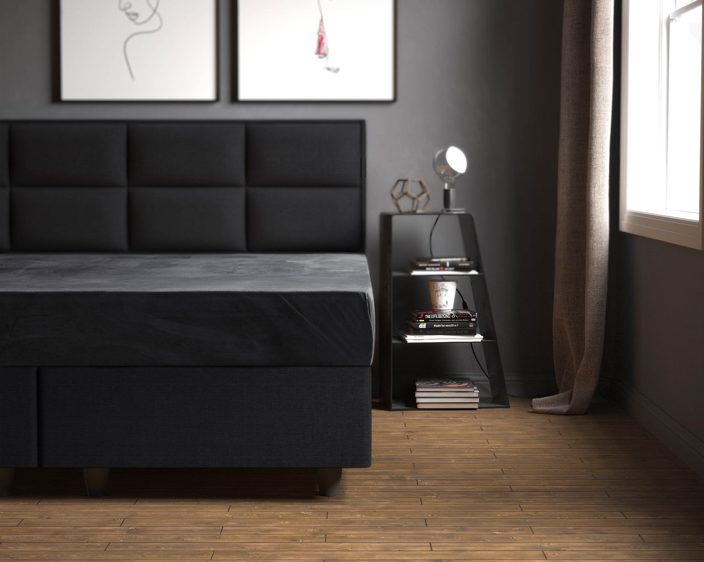 Samt Spannbettlaken Anthrazit 160 x 200 cm - Palo24