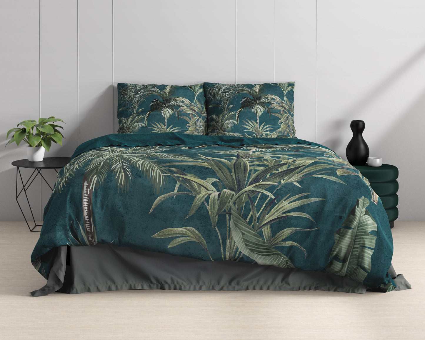 Bettbezug Iris Grün 240 x 220 cm - Palo24