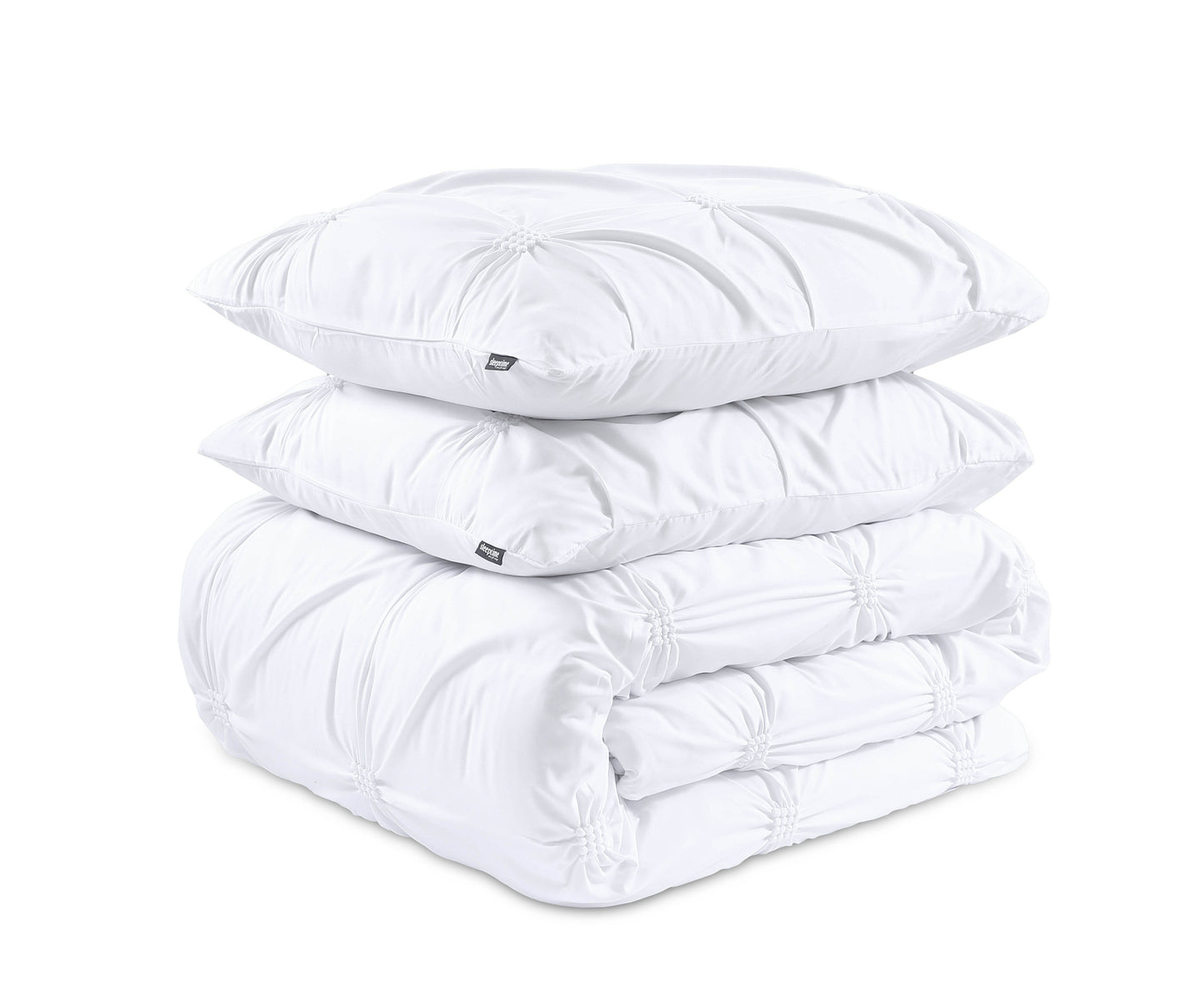 Bettbezug Punch pintuck Weiss 240 x 200/220 cm - Palo24