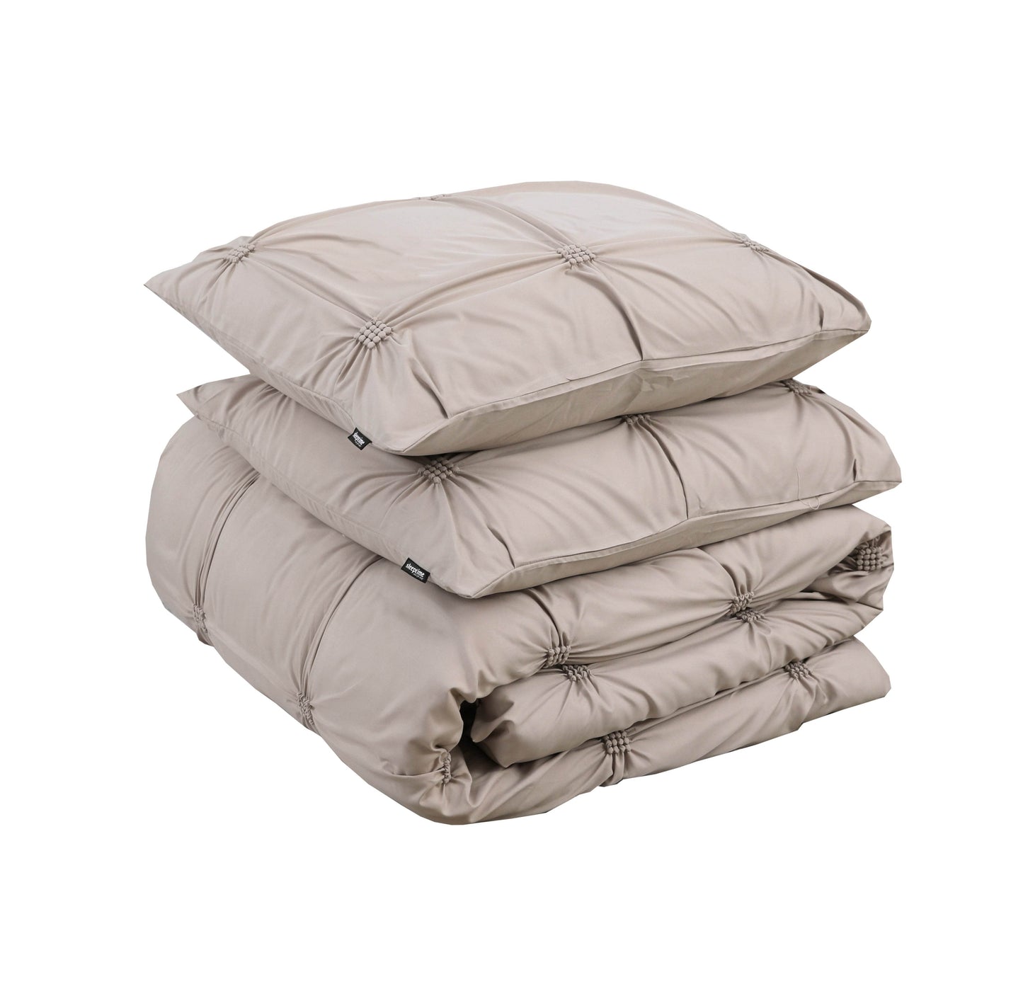 Bettbezug Punch pintuck Taupe 200 x 200/220 cm - Palo24