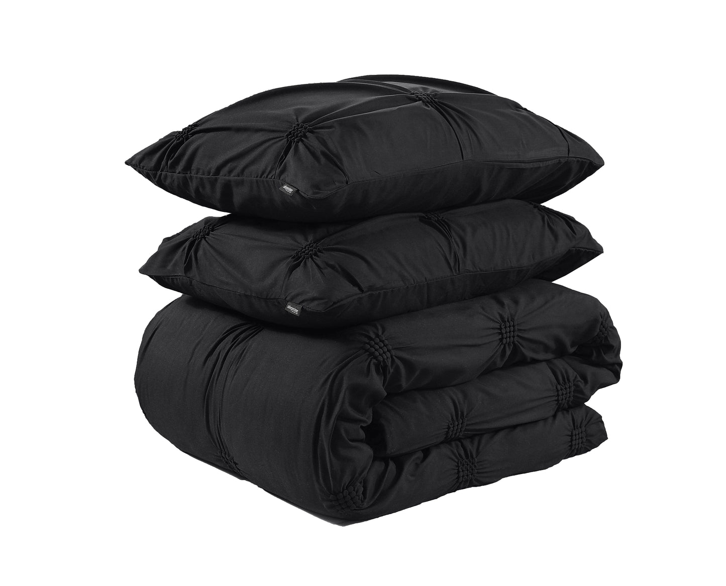 Bettbezug Punch Pintuck Schwarz 140 x 200/220 cm - Palo24