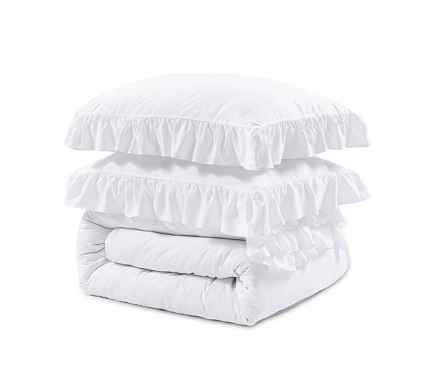 Bettbezug Ruffles Weiss 200 x 200/220 cm - Palo24