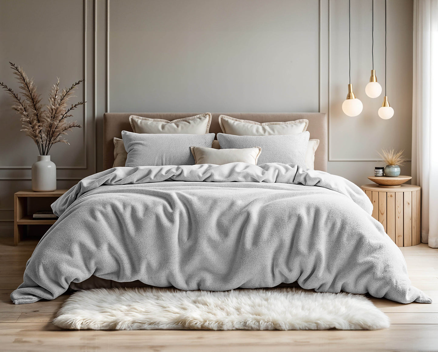 Bettbezug Teddy Baumwoll Weiss 140x200 cm - Palo24