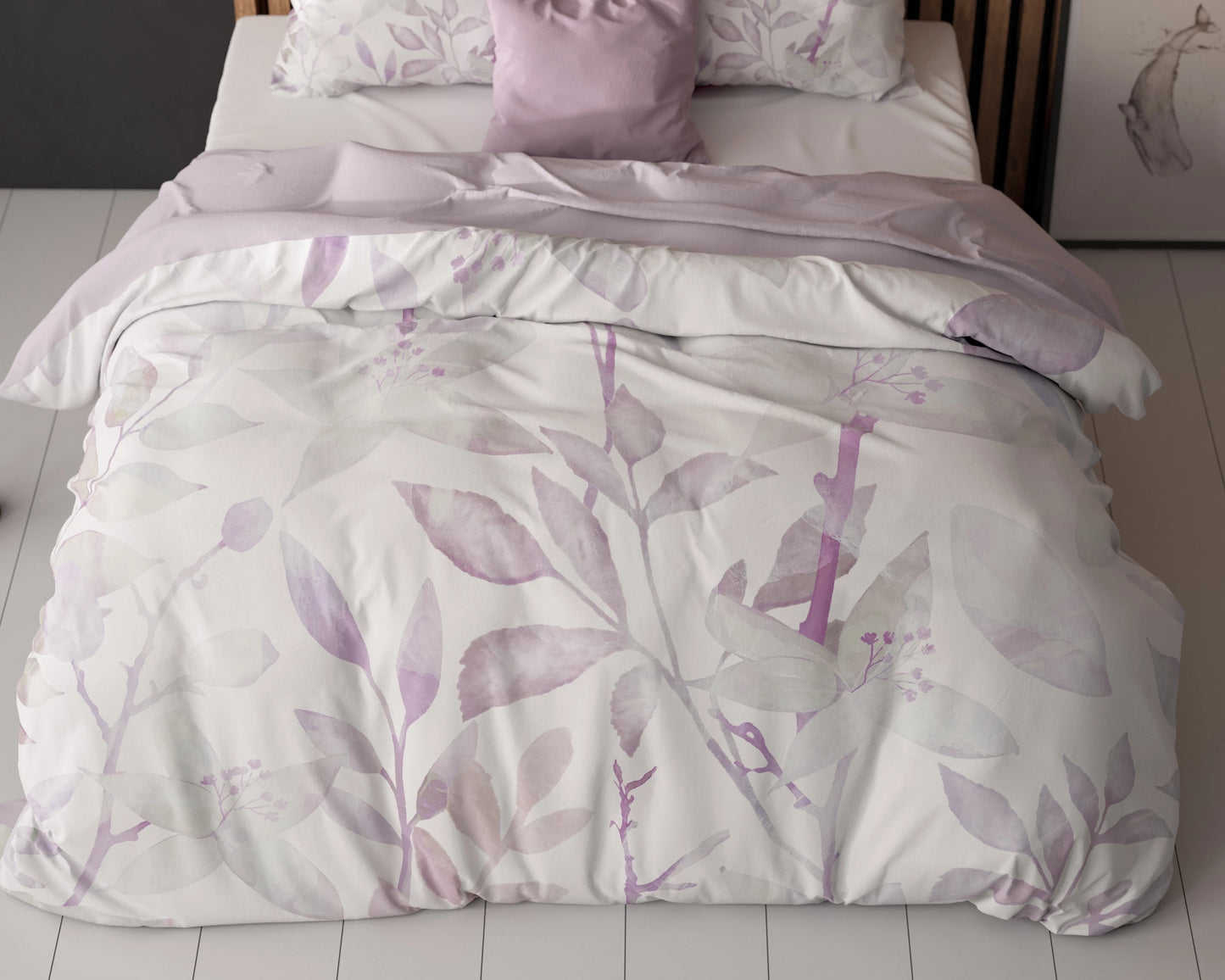 Water leaves Bettbezug Weiss