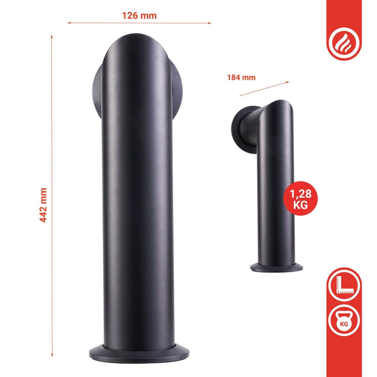 KAMINIO Ofenrohr MAX für Elektrokamine - Inklusive Montagematerial - Schwarz - Palo24