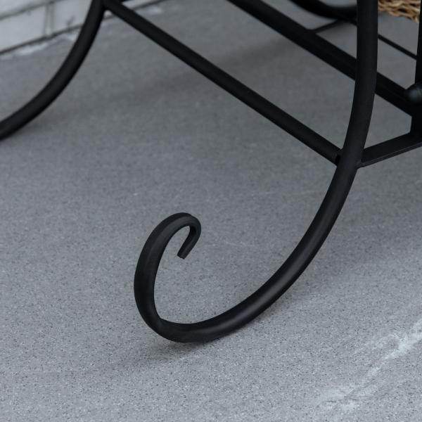 Blumenregal aus Metall 4 Ebenen Schwarz 45 x 24,5 x 80 cm - Palo24