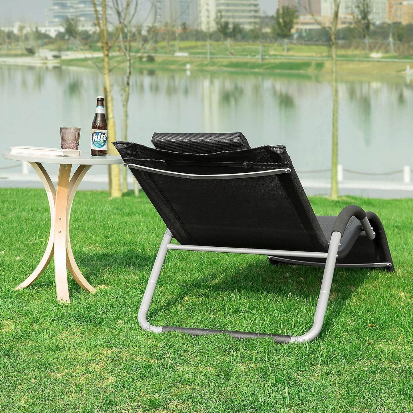 Gartenliege | Sonnenliege | Liegestuhl Schwarz | OGS38-SCH - Palo24