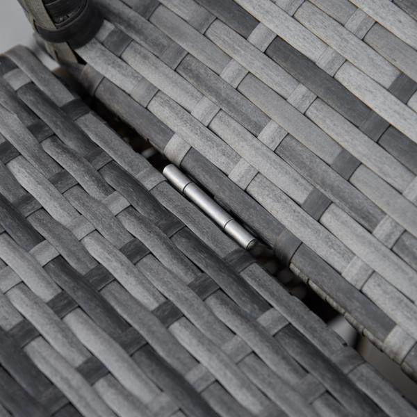 Sonnenliege aus Polyrattan mit Sonnendach Gartenliege grau - Palo24