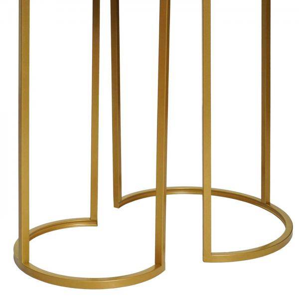 2er-Set Beistelltisch Kaffeetisch Nachttisch Loungetisch, Marmor-Optik FSC-zertifiziert MDF ~ schwarz-gold - Palo24