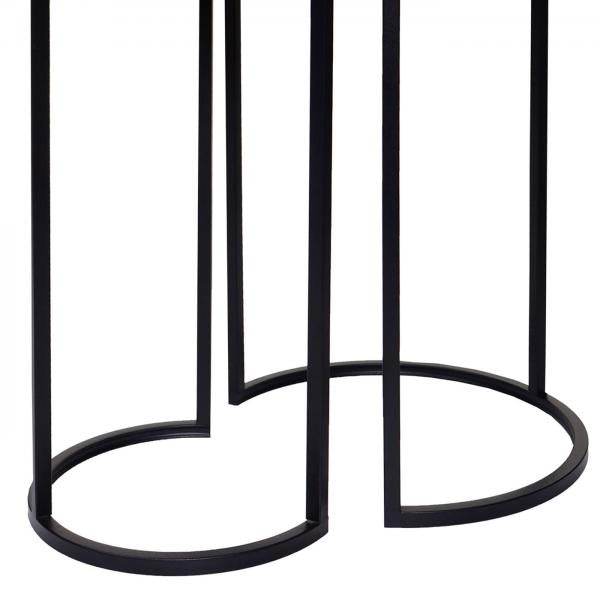 2er-Set Beistelltisch Kaffeetisch Loungetisch, Marmor-Optik FSC-zertifiziert MDF ~ weiss-schwarz - Palo24