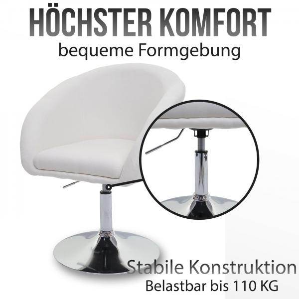 Esszimmerstuhl HWC-F19, Küchenstuhl Stuhl Drehstuhl Loungesessel, drehbar höhenverstellbar ~ Kunstleder grau - Palo24