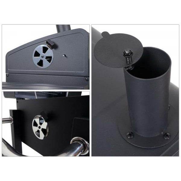 Grillwagen Holzkohlegrill Standgrill Barbecue BBQ Gartengrill mit Deckel Ablagen, Stahl, 110x100x51cm schwarz - Palo24