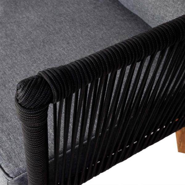 Garten-Garnitur HWC-L30, Garnitur Sitzgruppe Lounge-Set Sofa, Akazie Holz MVG-zertifiziert ~ Polster dunkelgrau - Palo24