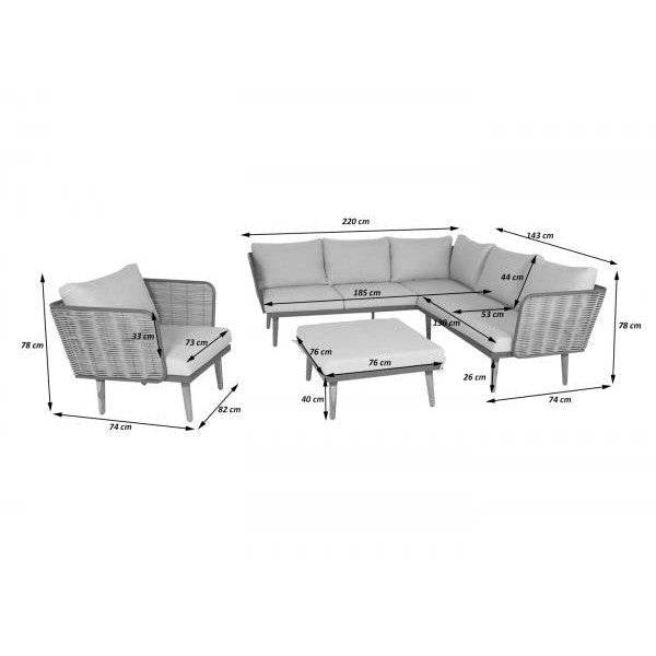 Gartengarnitur HWC-L31, Garnitur Lounge-Set Sofa Outdoor, Spun Poly Metall Poly-Rattan MVG-zertifiziert ~ beige-braun - Palo24