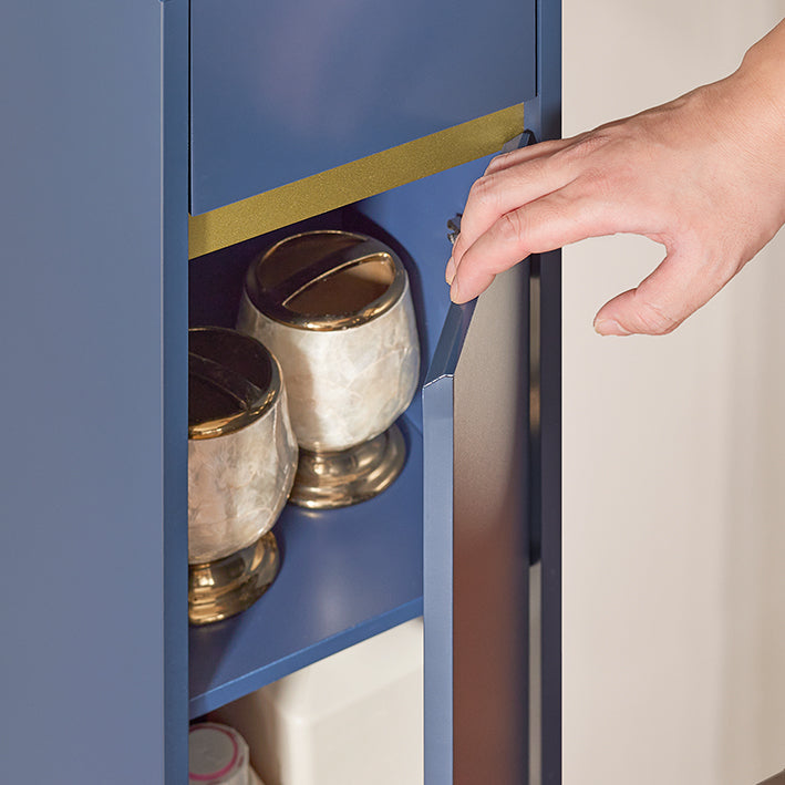 Badezimmer Hochschrank Blau