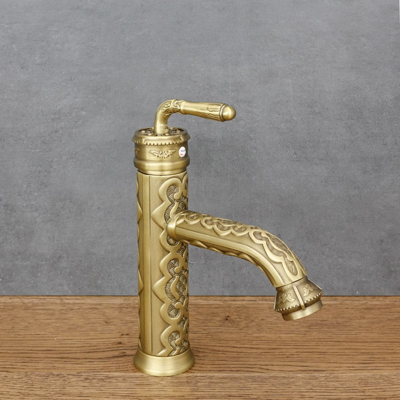Stehende Waschtischarmatur Messing antik FLOWER - Palo24