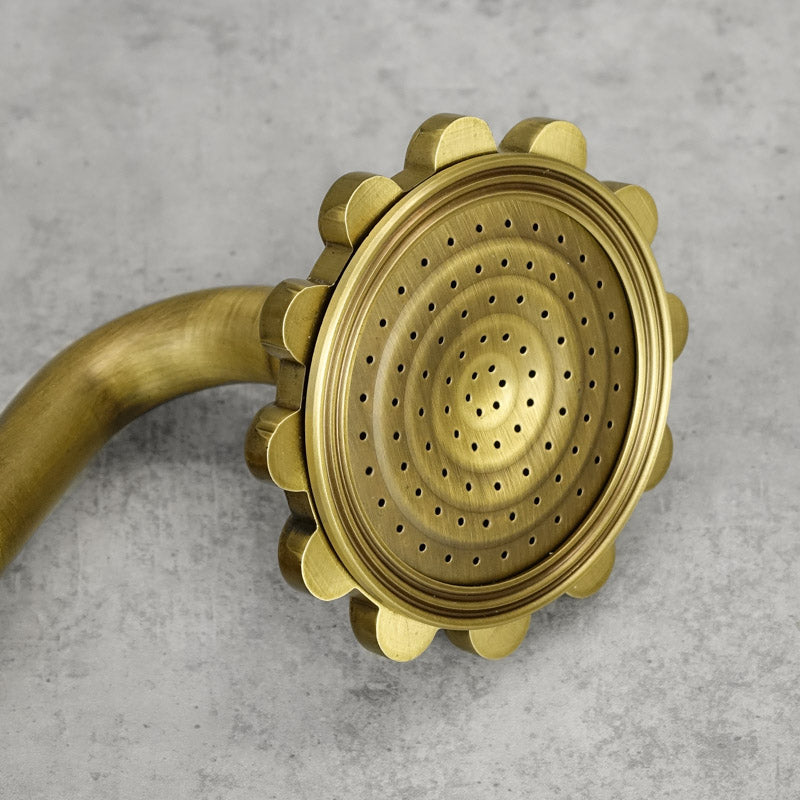 Wannenbatterie für die Wandmontage Messing antik FLOWER - Palo24