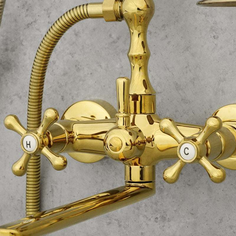 Wannenbatterie für die Wandmontage Antik Gold CLIFDEN - Palo24