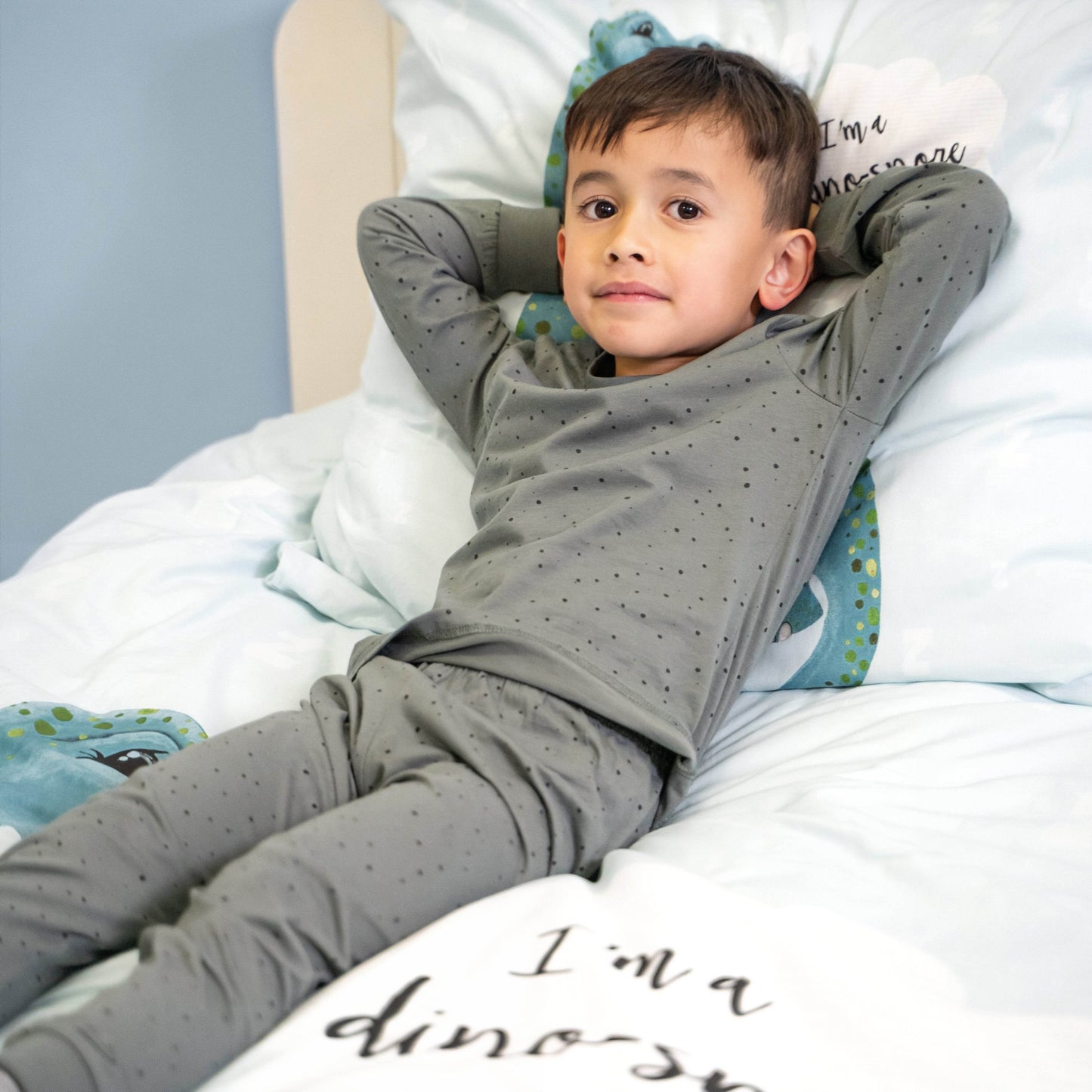 Bettbezug I'm a Dino-Sore blau 155 x 220 cm - Palo24