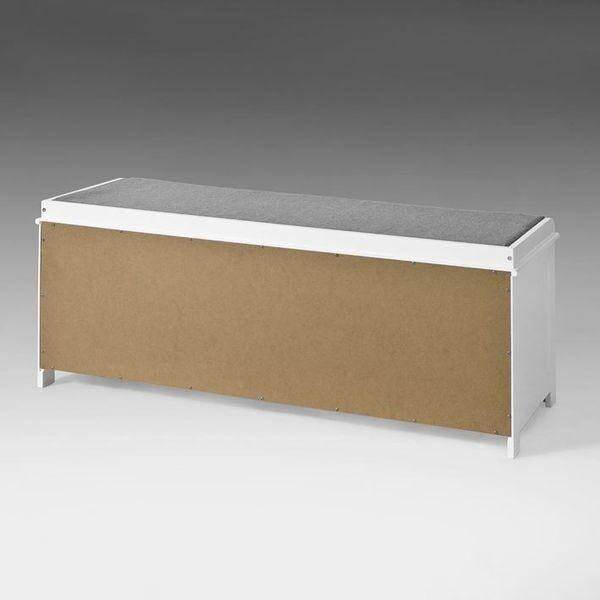 Schuhbank mit Sitzkissen | Schuhtruhe | Sitzkommode Weiss - Palo24