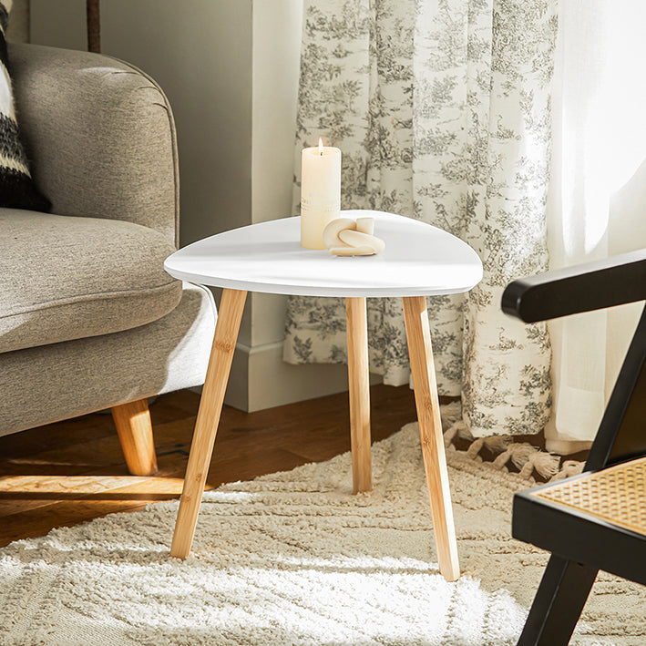 2er Teilig Beistelltisch Hellgrau Weiß