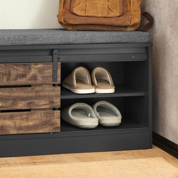 Schuhbank Mit Schiebetür | Sitzbank Mit Stauraum | Schuhregal - Palo24