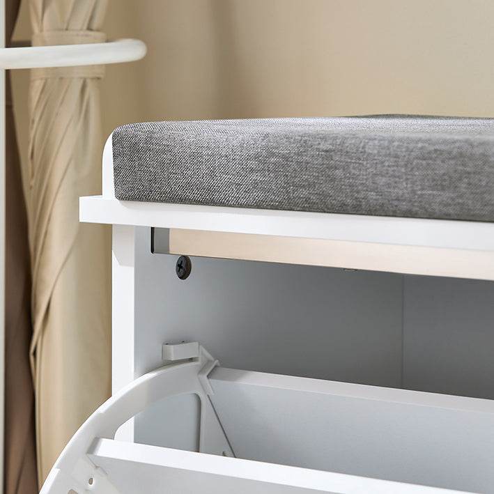 Schuhkipper | Schuhschrank mit Klappe | Sitzbank | Sitzkommode Weiss - Palo24