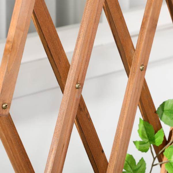 Hochbeet, integriertes Spalier, Ablageregal, Räder, Massivholz, braun, 79 x 29 x 130 cm - Palo24