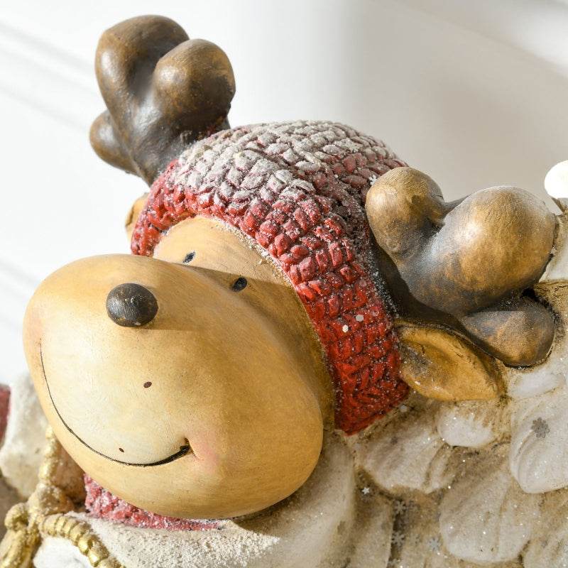 LED Weihnachtsdeko, Rentier mit Weihnachtsbaum 44cm - Palo24