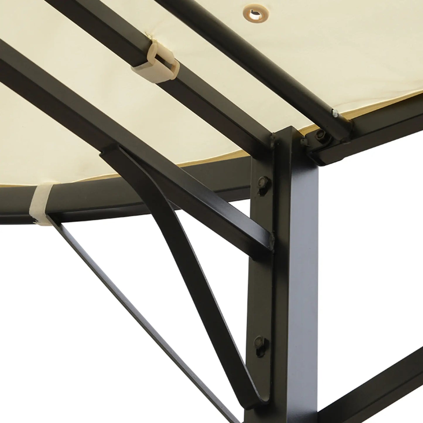 Auvent pavillon de jardin avec toit latéral rabattable crème + noir 3x2,5 m