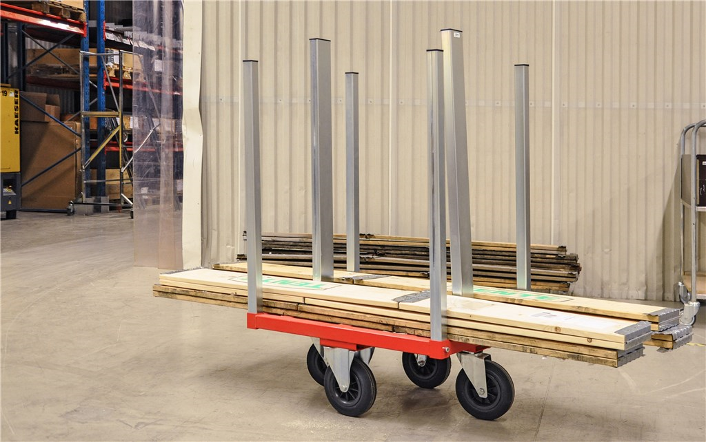 Palettenwagen Transportwagen, bis 300kg belastbar, 2 Bockrollen, 2 Lenkrollen