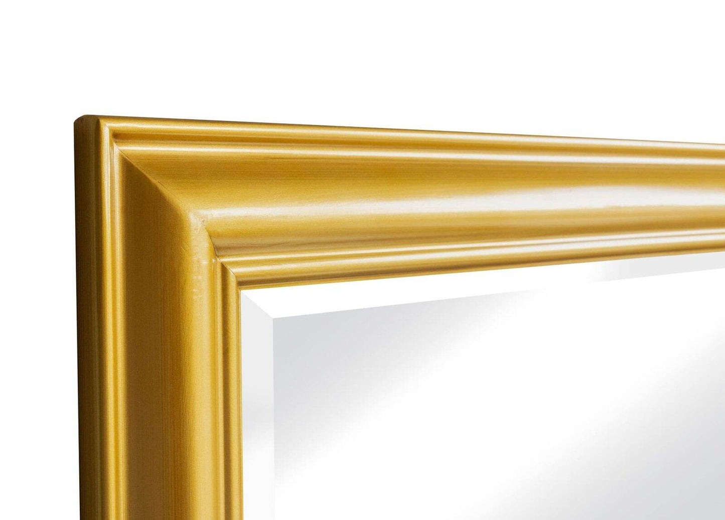 Wandspiegel Holzrahmen schlicht gold 80x180cm Spiegel mit Facettschliff - Palo24