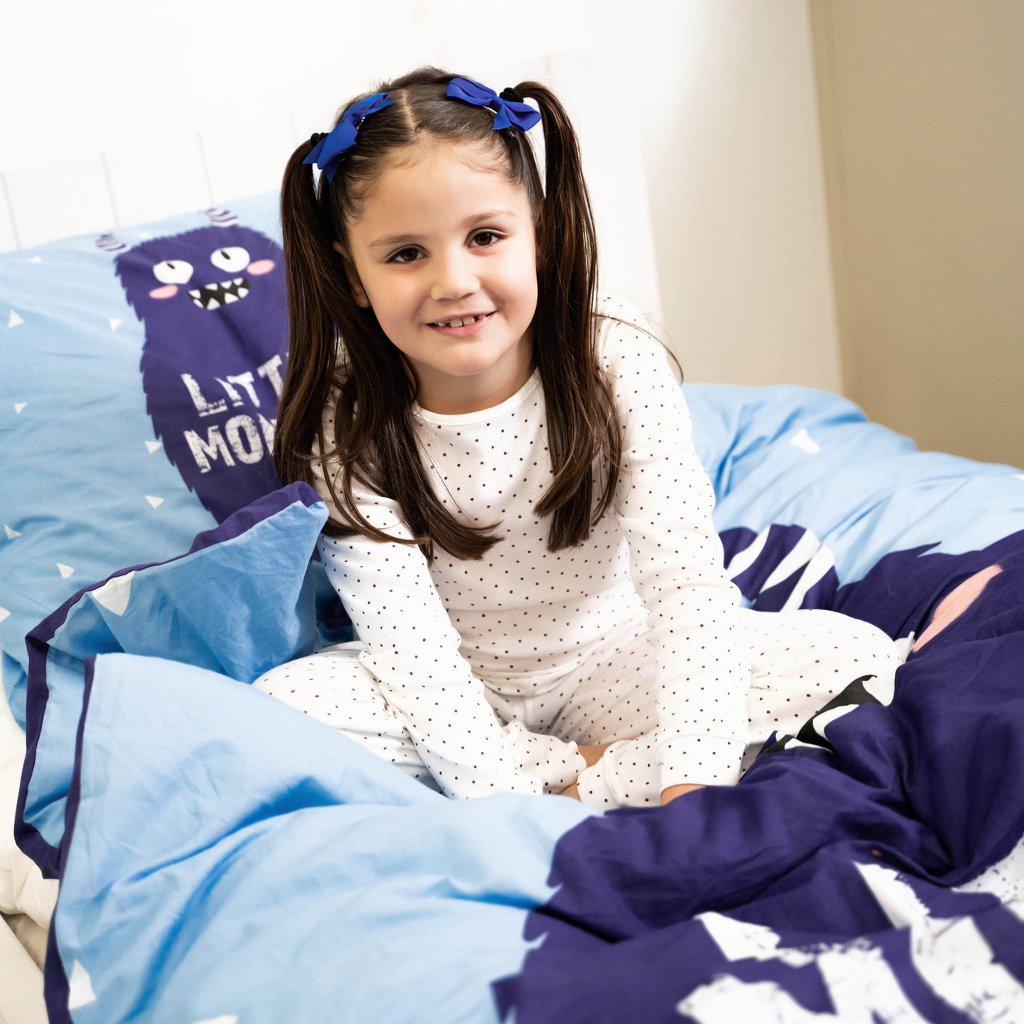 Bettbezug Little Monster blau 140 x 220 cm - Palo24