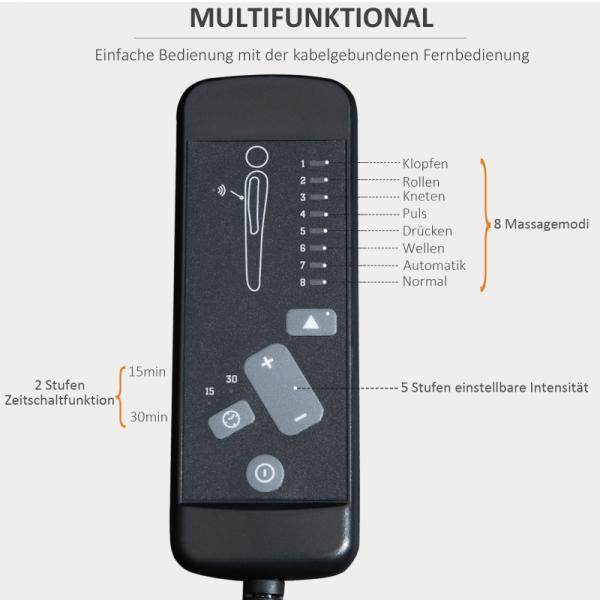 Massagesessel Massagefunktion Liegefunktion 2-Punkt-Massage Schwarz - Palo24