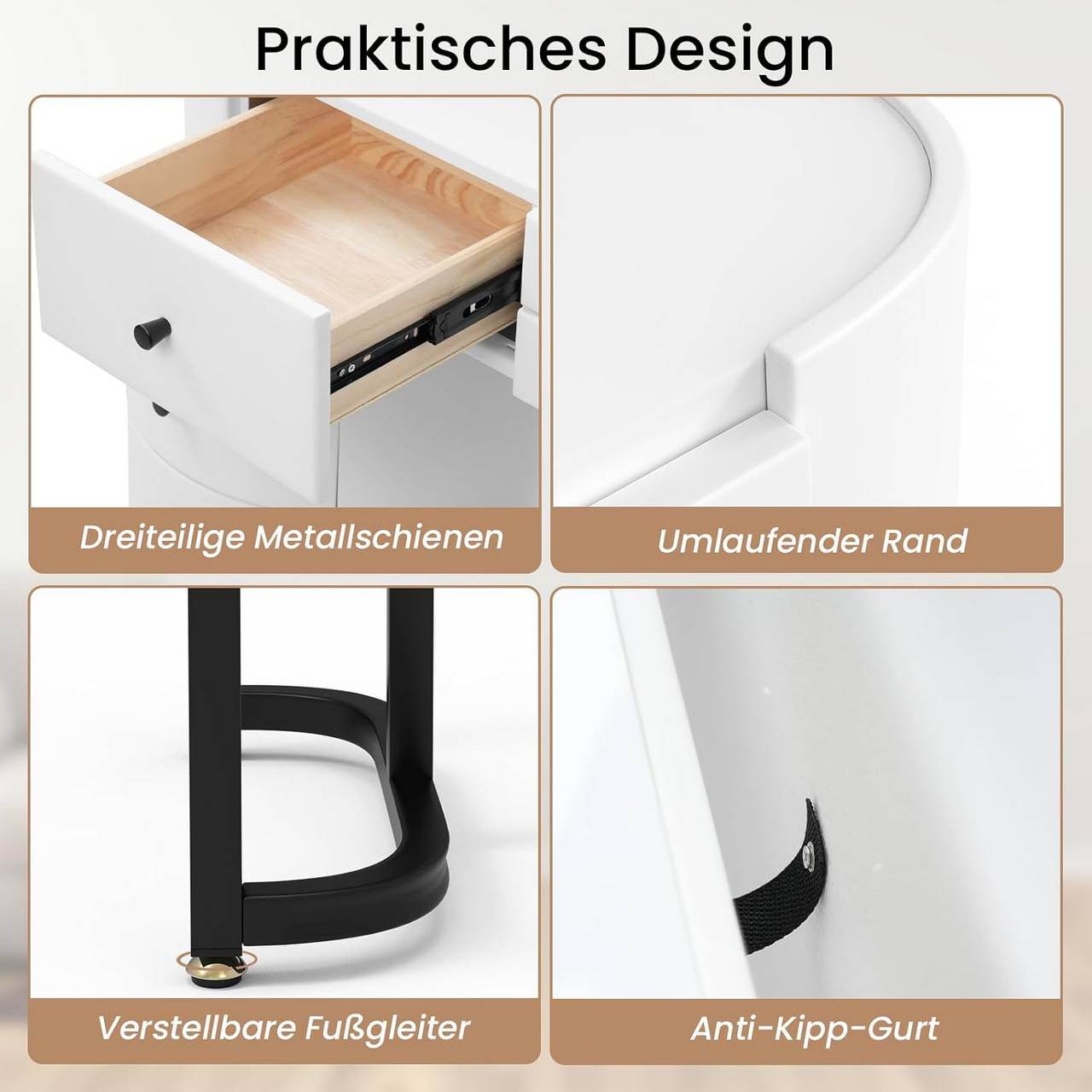 Schminktisch mit LED und Spiegel Weiss - Palo24