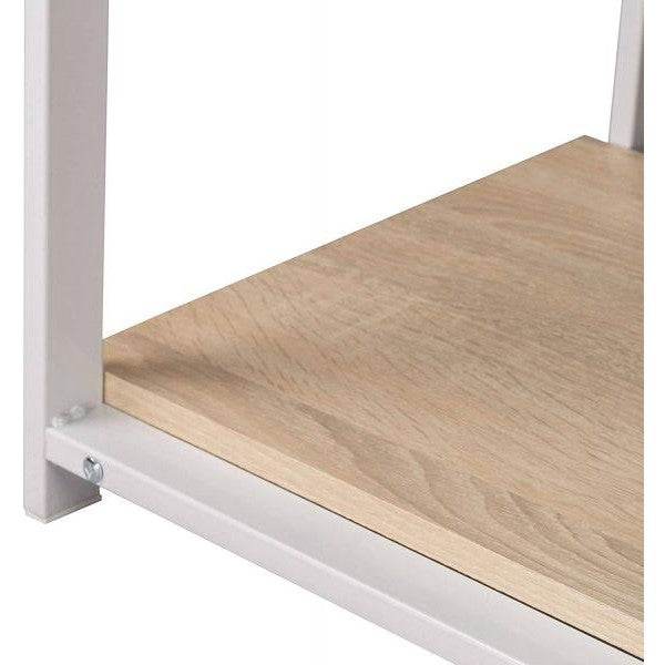 Schreibtisch Computertisch mit 2 Ablage Holz Stahl Hell Eiche - Palo24