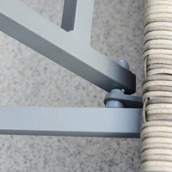 3-tlg. Polyrattan Set Gartengarnitur Sitzgruppe Loungemöbel mit Beistelltisch Kissen Hellgrau+Beige - Palo24