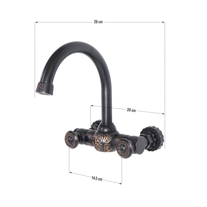 Wasserhahn zur Wandmontage LOLA Schwarz - Palo24