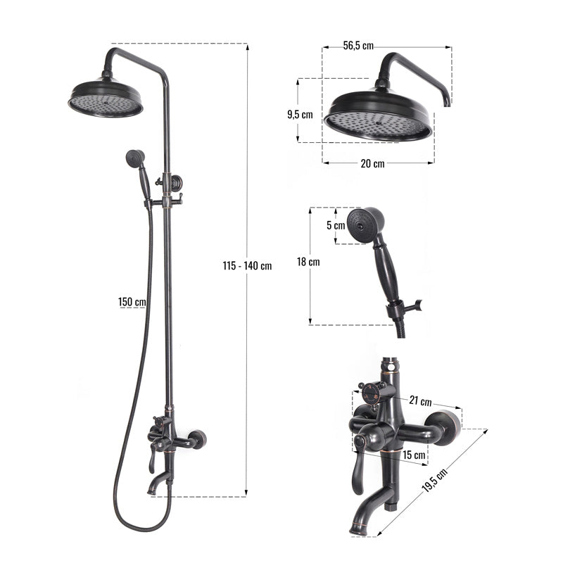 Duschhahn APETON Schwarz - Palo24