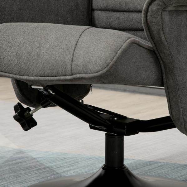 Relaxsessel mit Fußhocker verstellbare Rückenlehne Schaumstoff Dunkelgrau - Palo24