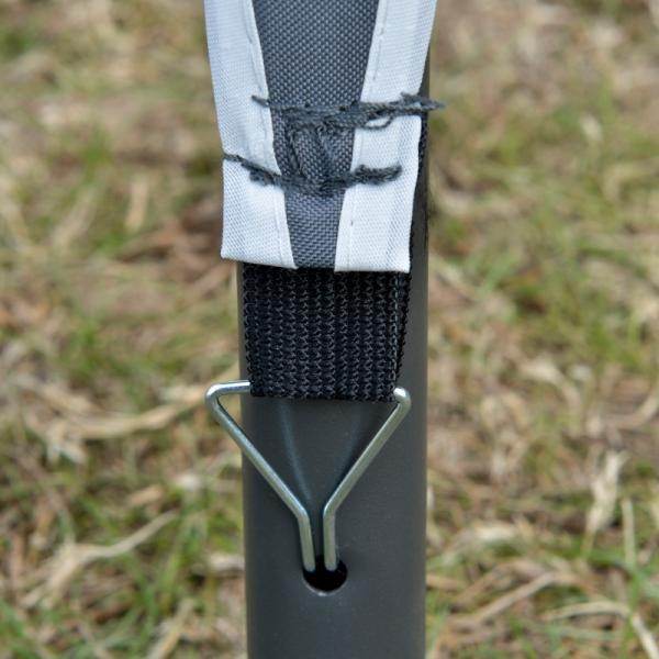 Pavillon Partyzelt mit Doppeldach 3,5x3,5x2,7m Gartenlaube Metall Polyester Grau - Palo24