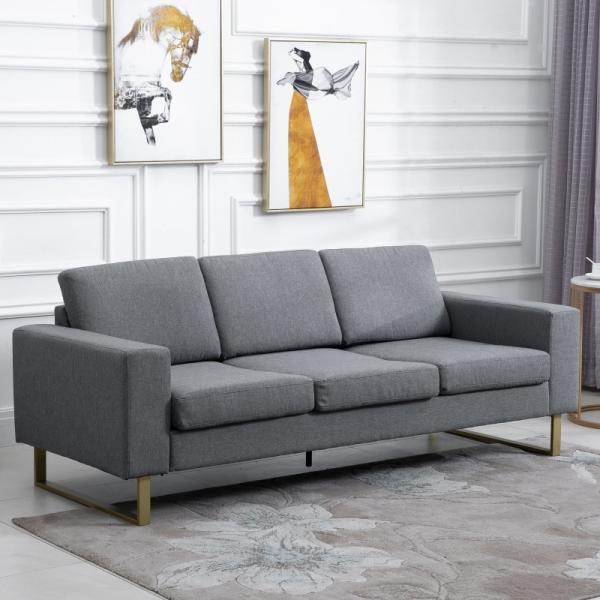 Polstersofa 3-Sitzer Stoffsofa dunkelgrau 200 x 82 x 78 - Palo24