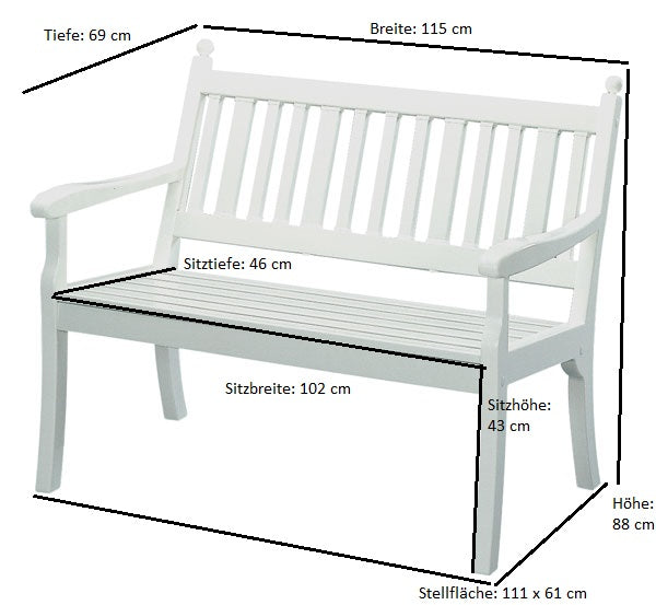 Bank HOHENZOLLERN 2-sitzer von BLOME, Kunststoff weiss