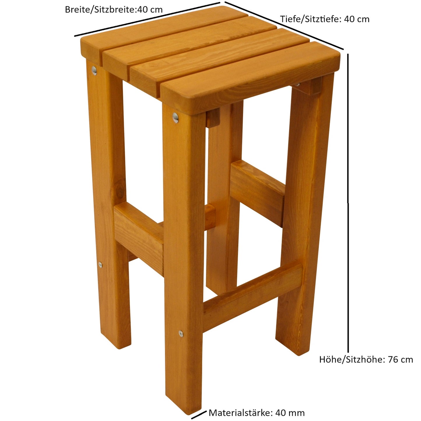 Barhocker Villach Kiefer Lackiert 40mm