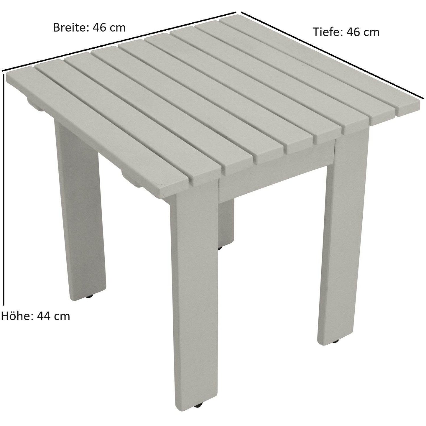 Gartentisch Beistelltisch RIJEKA 46x46cm Eukalyptus geölt weiss - Palo24