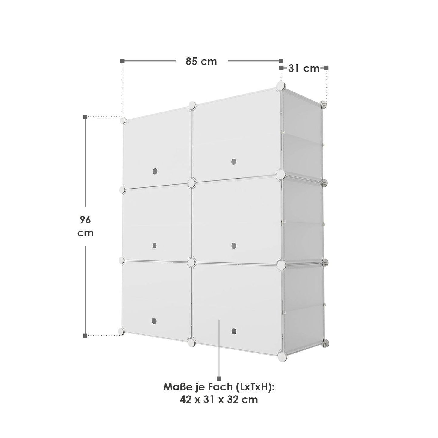 Würfel Schuhregal für bis zu 24 Paar Schuhe - Weiss - Palo24