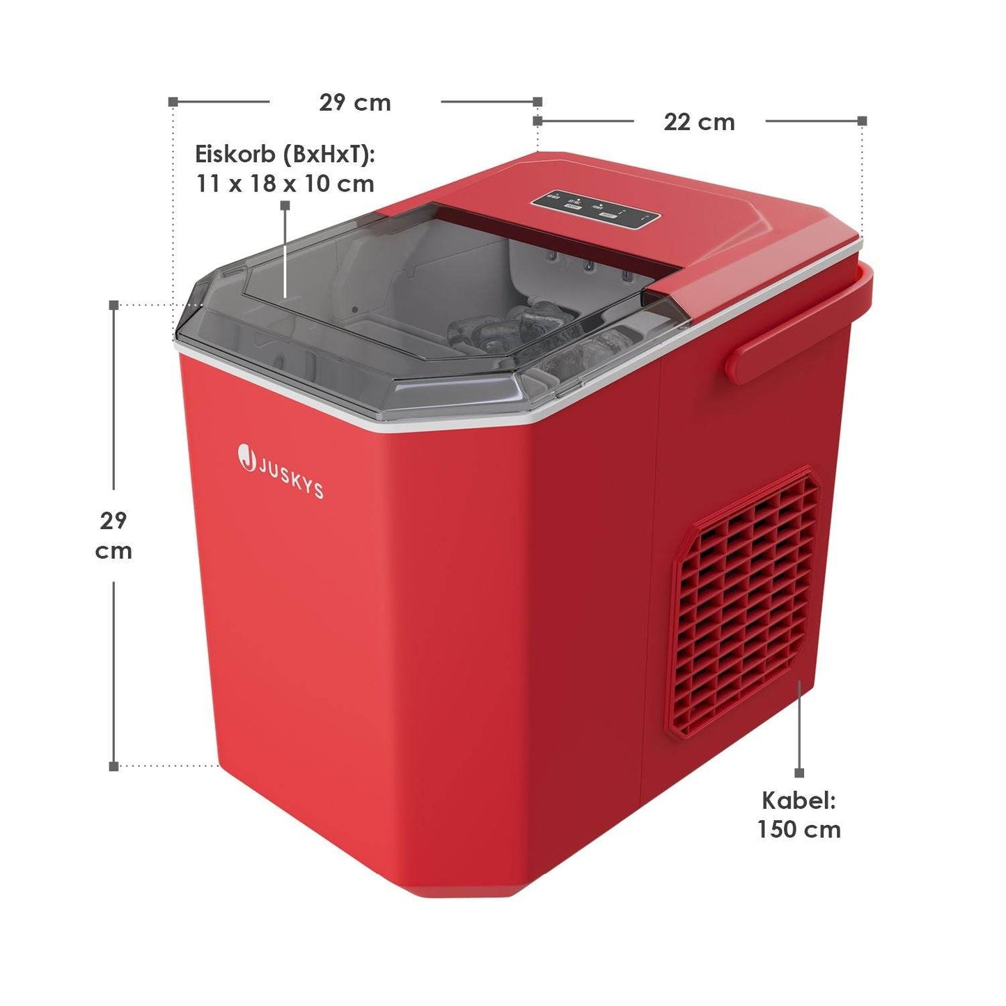 Eiswürfelmaschine IceOracle in Rot - Palo24